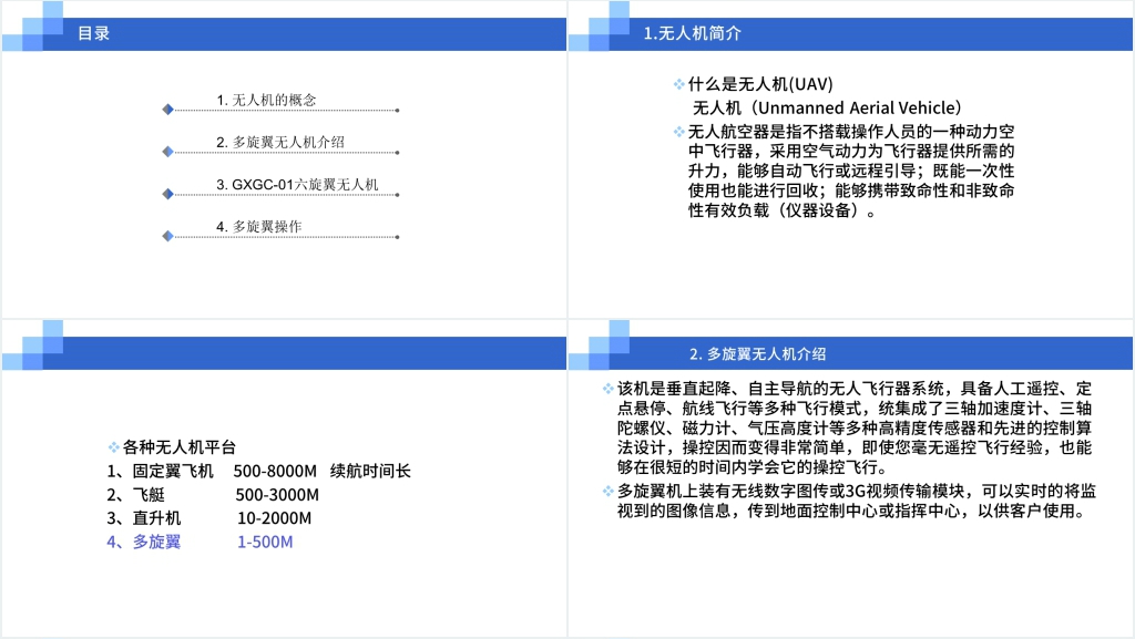 多轴旋翼无人机培训教程PPT模板 多轴旋翼无人机培训教程PPT模板