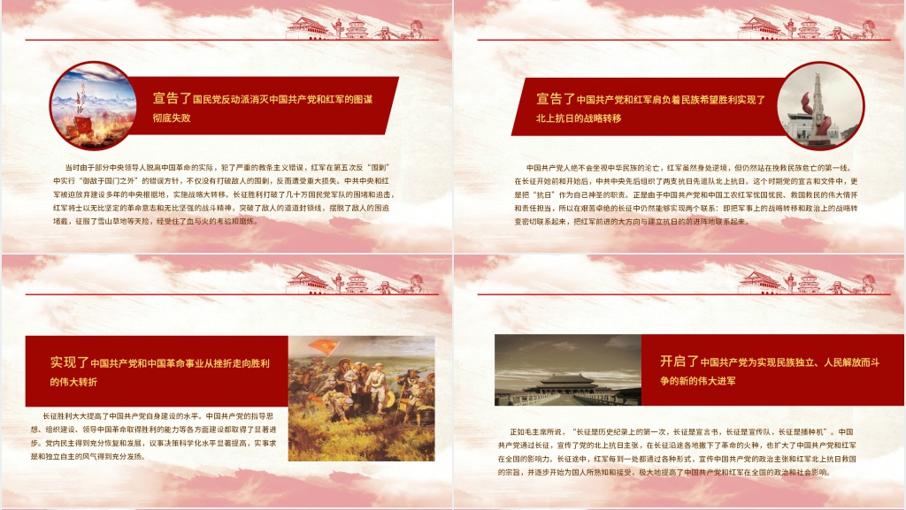 红色长征精神纪念PPT模板
