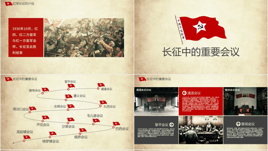长征精神之纪念红军长征胜利PPT模板