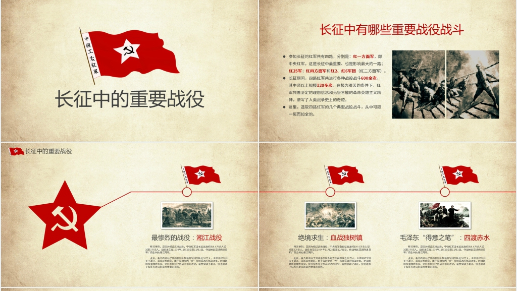 长征精神之纪念红军长征胜利PPT模板