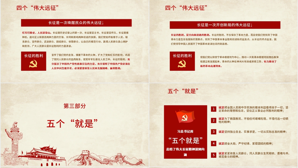 弘扬伟大长征精神PPT模板