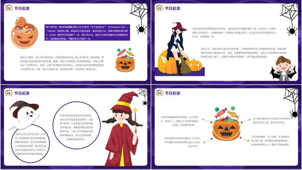 万圣节起源和习俗PPT模板