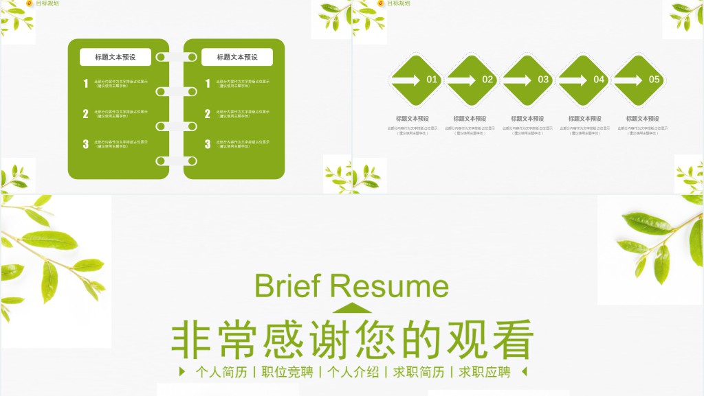 简洁个人简历PPT模板