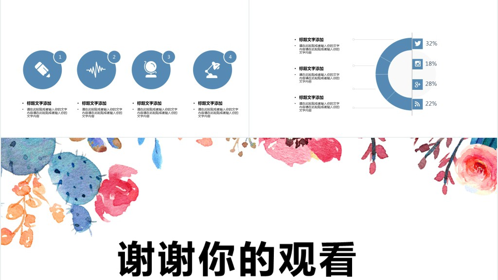清新简约述职报告PPT模板