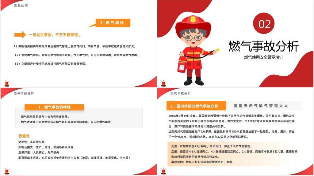 简约风燃气使用安全警示培训专题PPT模板