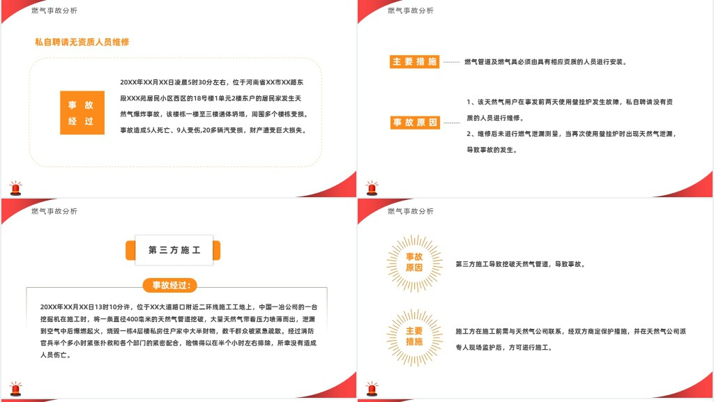 简约风燃气使用安全警示培训专题PPT模板