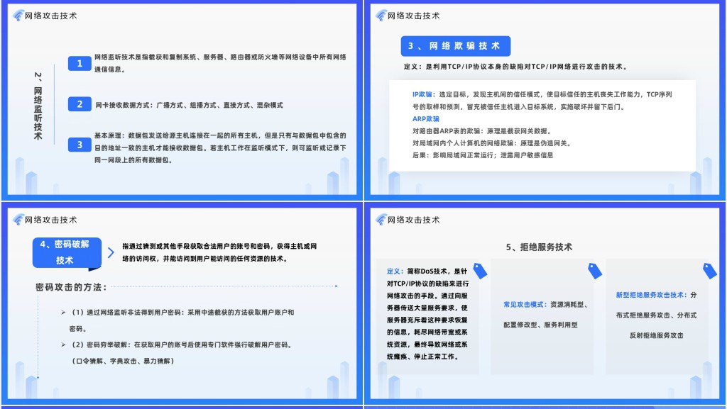 简约风网络安全技术培训PPT模板