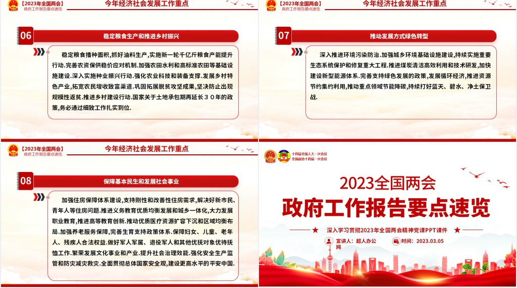深入学习贯彻2023年政府工作报告要点速览PPT党课 深入学习贯彻2023年政府工作报告要点速览PPT党课