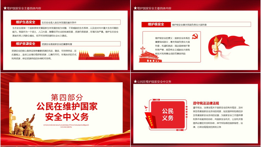 国家安全教育日增强全民国家安全意识PPT党课 国家安全教育日增强全民国家安全意识PPT党课