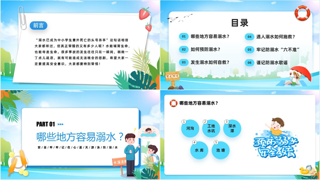 珍爱生命预防溺水六不准PPT课件