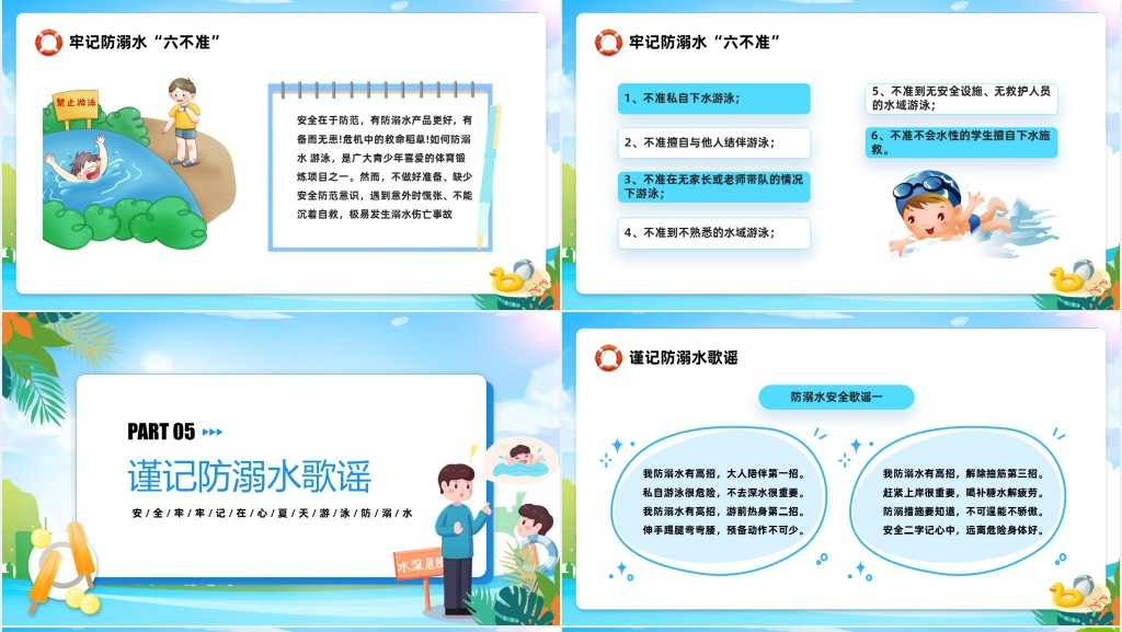 珍爱生命预防溺水六不准PPT课件