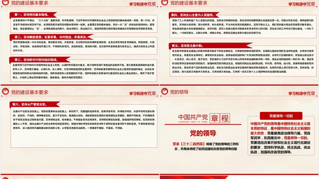 中国共产党章程党员学习PPT党课 中国共产党章程党员学习PPT党课
