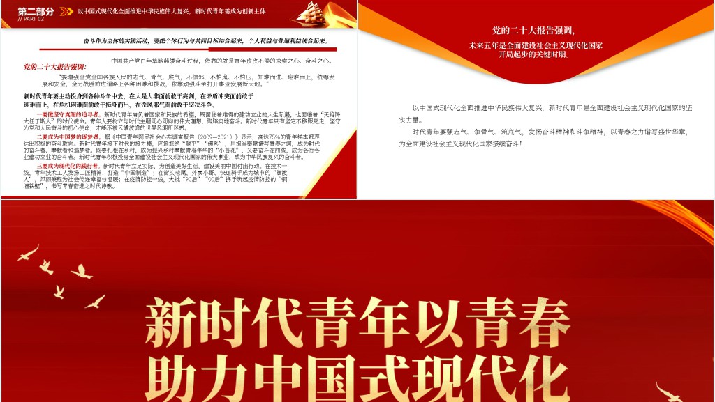新时代青年以青春助力中国式现代化PPT党课 新时代青年以青春助力中国式现代化PPT党课