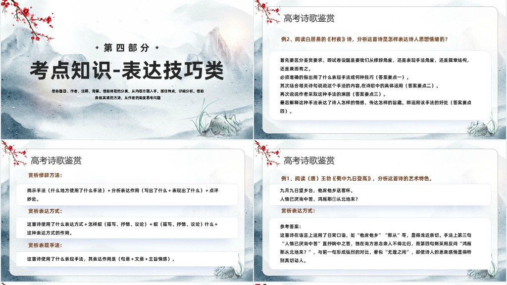 2023高考语文诗歌鉴赏PPT课件 2023高考语文诗歌鉴赏PPT课件