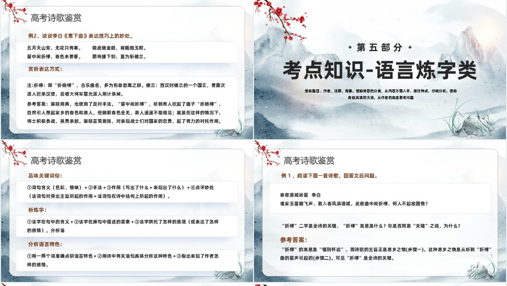2023高考语文诗歌鉴赏PPT课件 2023高考语文诗歌鉴赏PPT课件