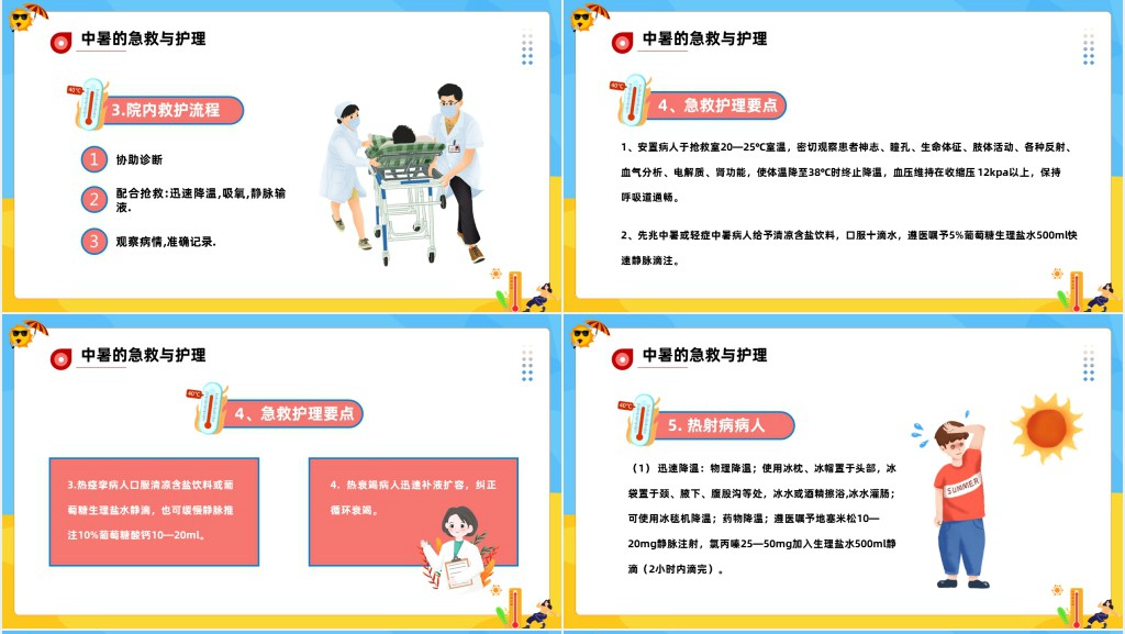 中暑病人的抢救护理PPT模板 中暑病人的抢救护理PPT模板