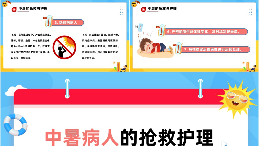 中暑病人的抢救护理PPT模板 中暑病人的抢救护理PPT模板