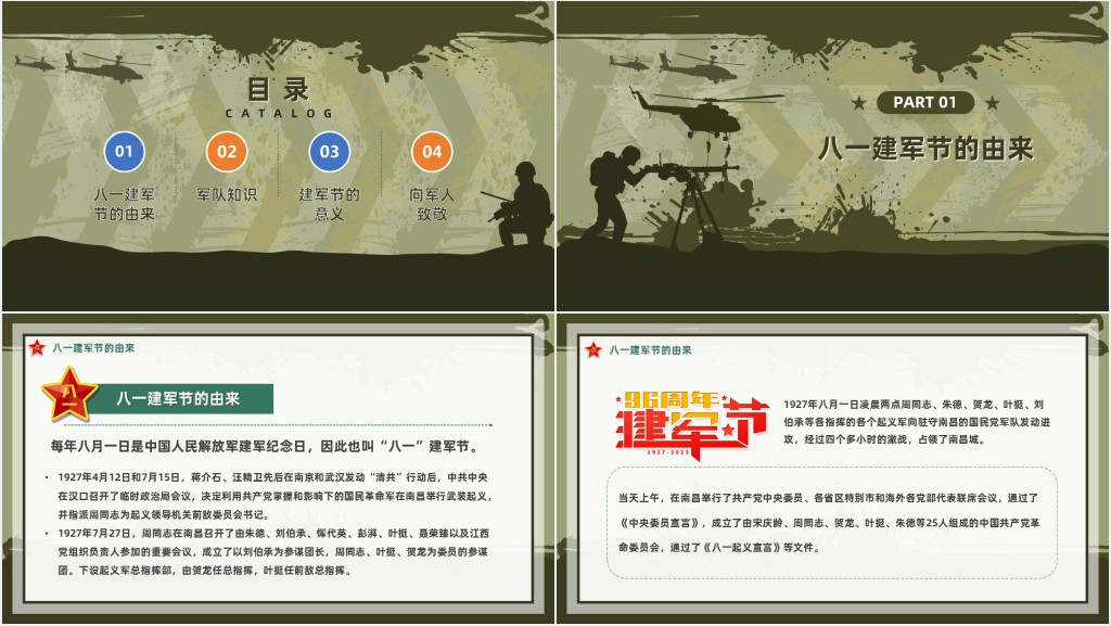 庆祝中国人民解放军建军96周年专题PPT党课 庆祝中国人民解放军建军96周年专题PPT党课