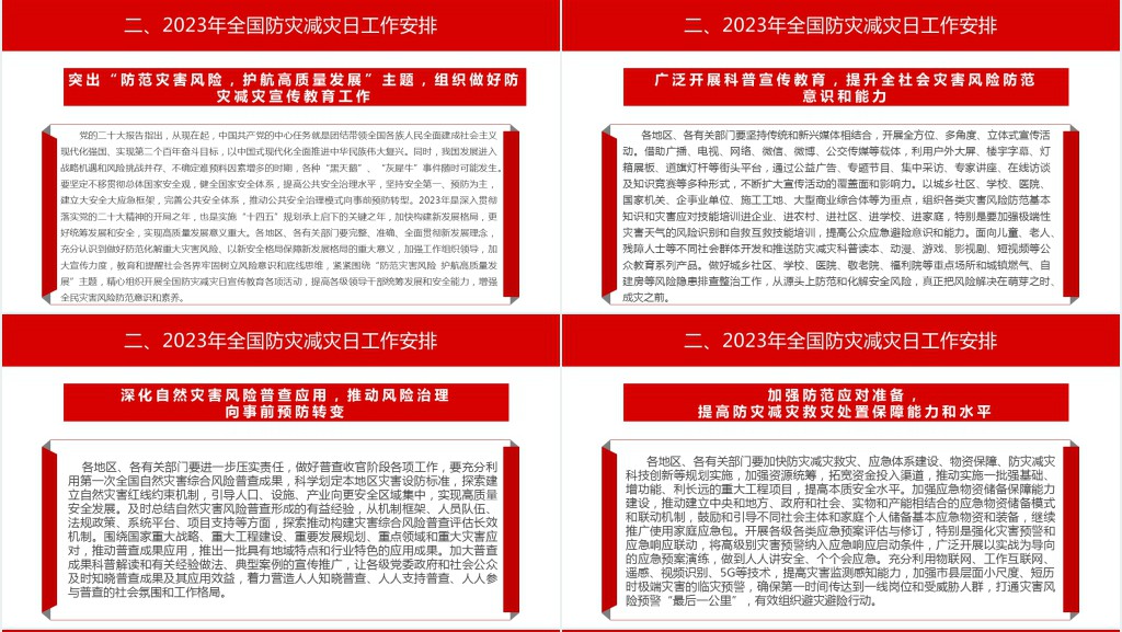 防范灾害风险护航高质量发展防灾减灾日专题PPT模板 防范灾害风险护航高质量发展防灾减灾日专题PPT模板