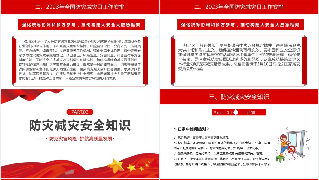 防范灾害风险护航高质量发展防灾减灾日专题PPT模板 防范灾害风险护航高质量发展防灾减灾日专题PPT模板