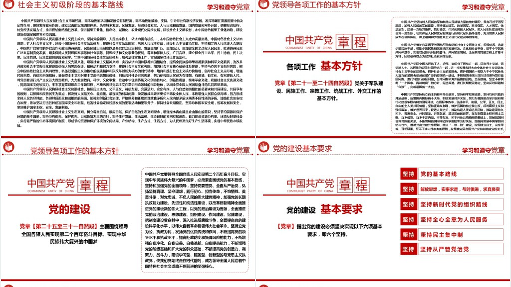 党章发展历程及新党章全文党员学习PPT党课 党章发展历程及新党章全文党员学习PPT党课