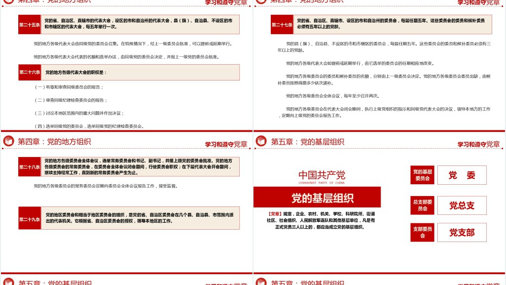 党章发展历程及新党章全文党员学习PPT党课 党章发展历程及新党章全文党员学习PPT党课
