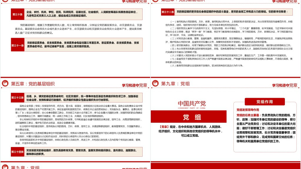 党章发展历程及新党章全文党员学习PPT党课 党章发展历程及新党章全文党员学习PPT党课