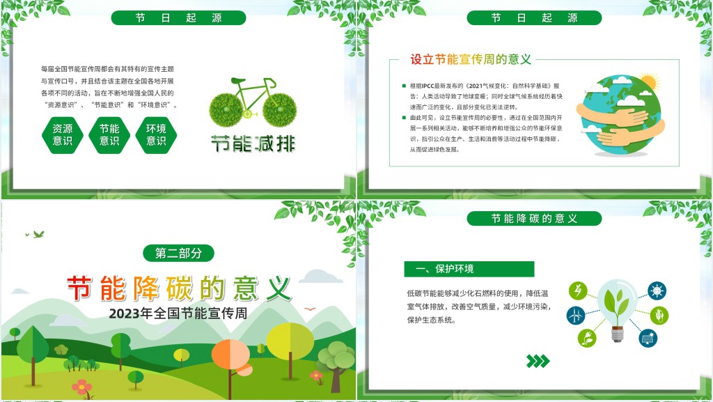第XX个全国节能宣传周PPT模板 第XX个全国节能宣传周PPT模板