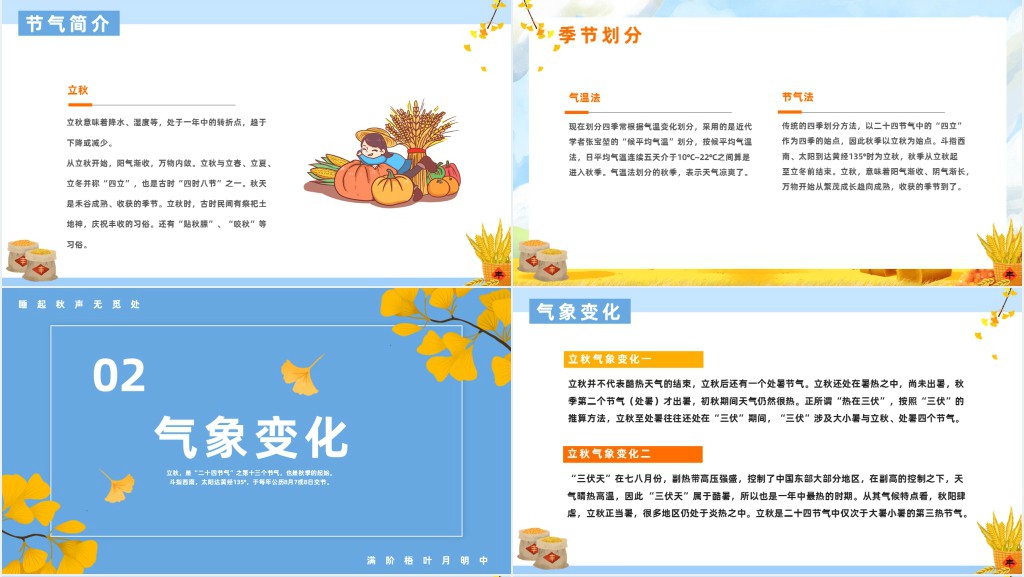 立秋节气传统文化介绍PPT模板 立秋节气传统文化介绍PPT模板