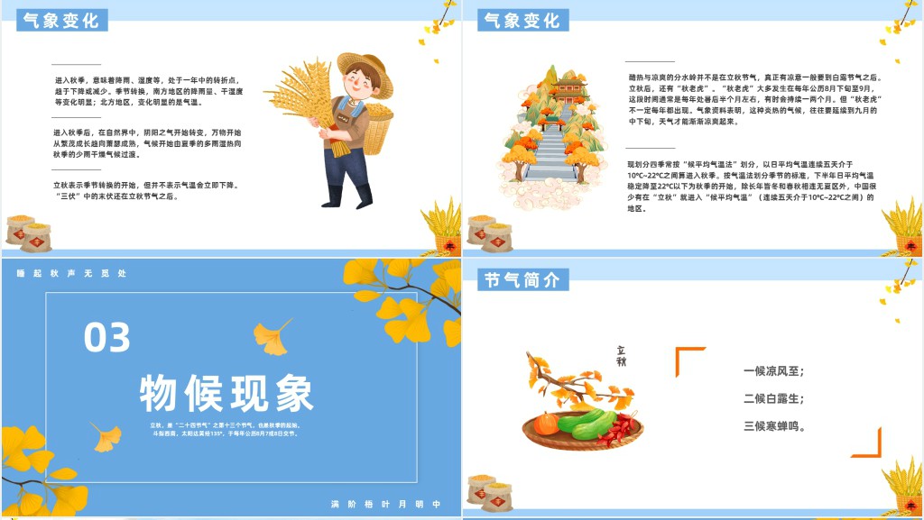 立秋节气传统文化介绍PPT模板 立秋节气传统文化介绍PPT模板