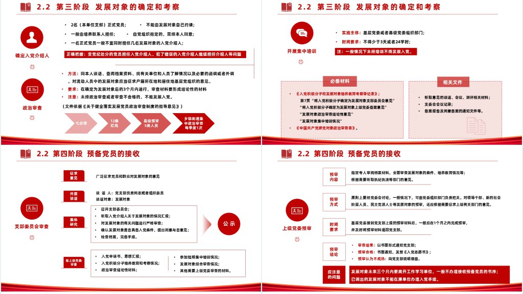 党员发展工作全流程PPT党课 党员发展工作全流程PPT党课