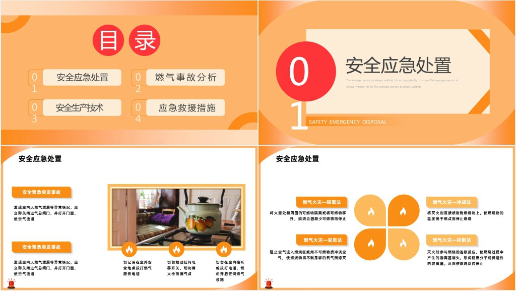 简约风燃气安全使用培训知识PPT模板