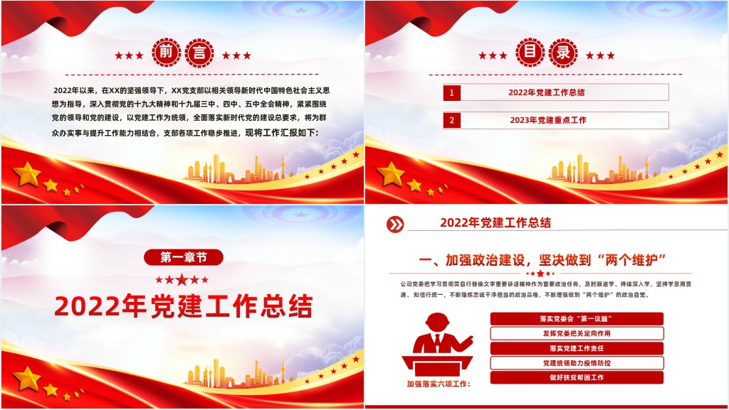 党建工作总结及2023年工作计划PPT党课 党建工作总结及2023年工作计划PPT党课