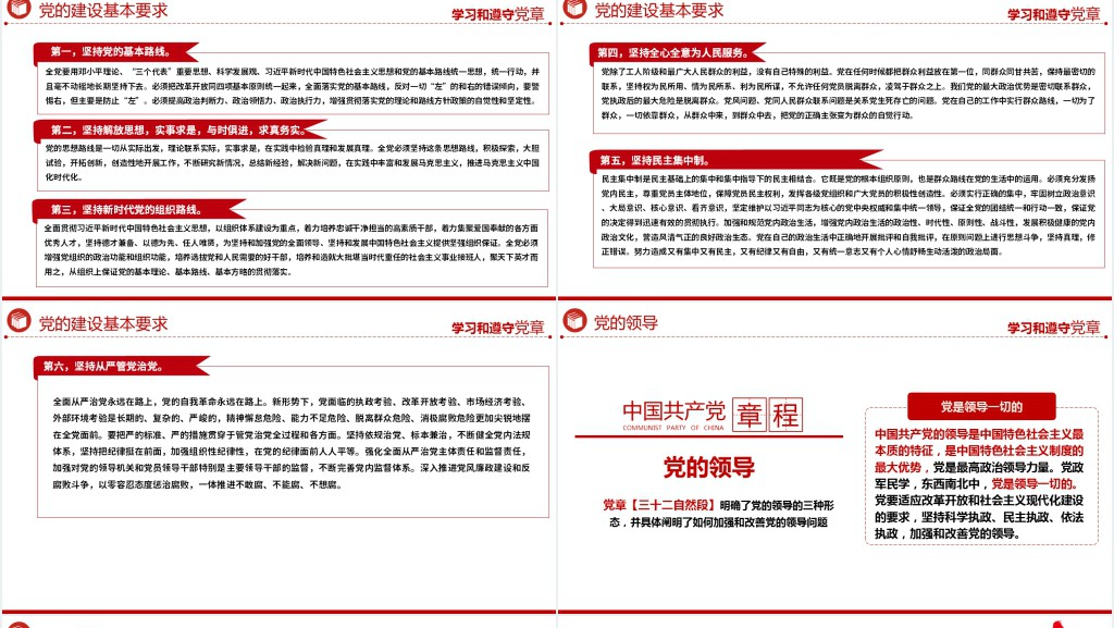 中国共产党章程全文解读PPT党课 中国共产党章程全文解读PPT党课