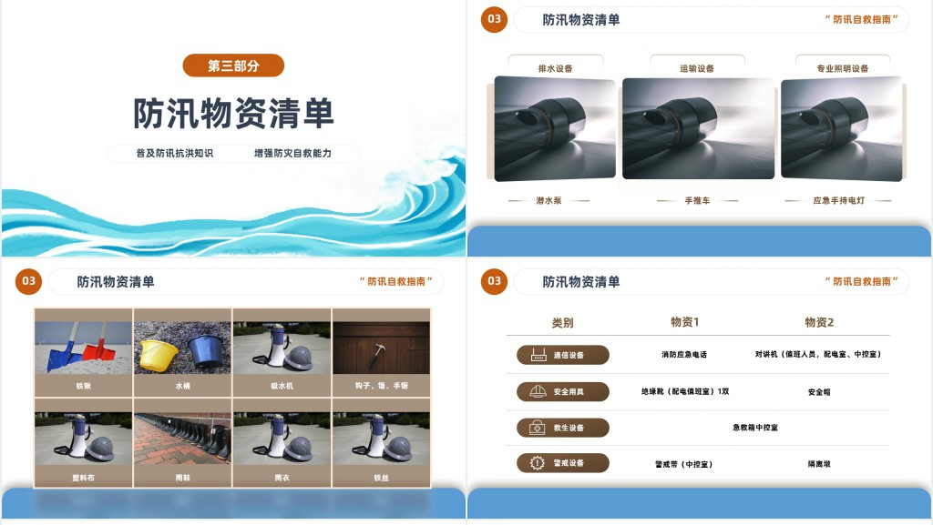 简约风安全防汛知识PPT模板