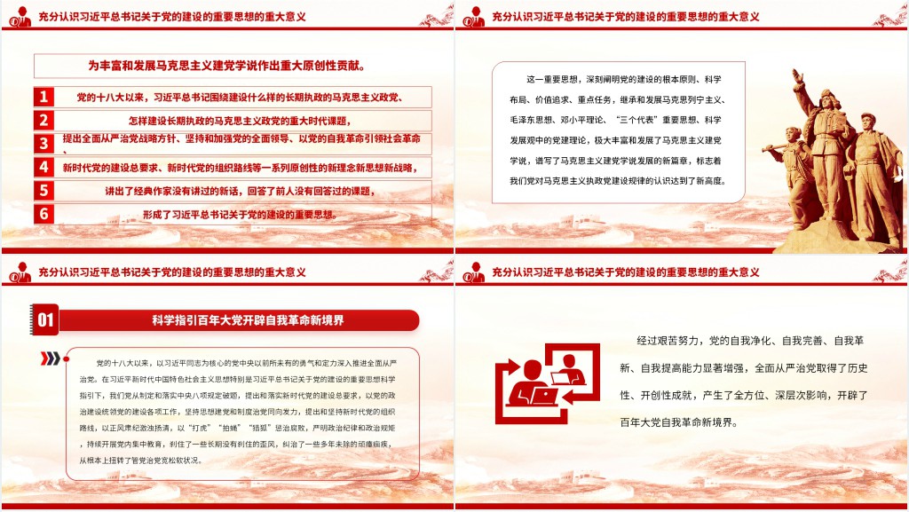 深入学习领会习近平总书记关于党的建设的重要思想PPT党课 深入学习领会习近平总书记关于党的建设的重要思想PPT党课
