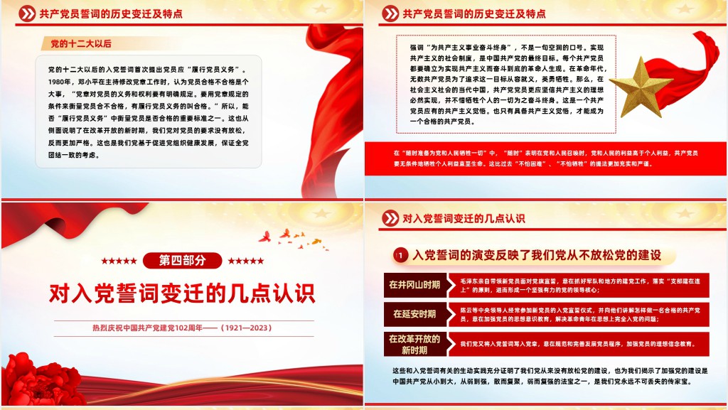 重温入党誓词凝聚奋进力量PPT党课 重温入党誓词凝聚奋进力量PPT党课