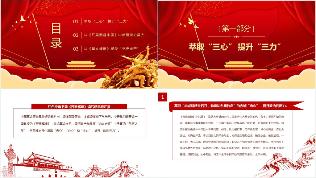 从苦难辉煌中萃取三心提升政治三力PPT党课 从苦难辉煌中萃取三心提升政治三力PPT党课