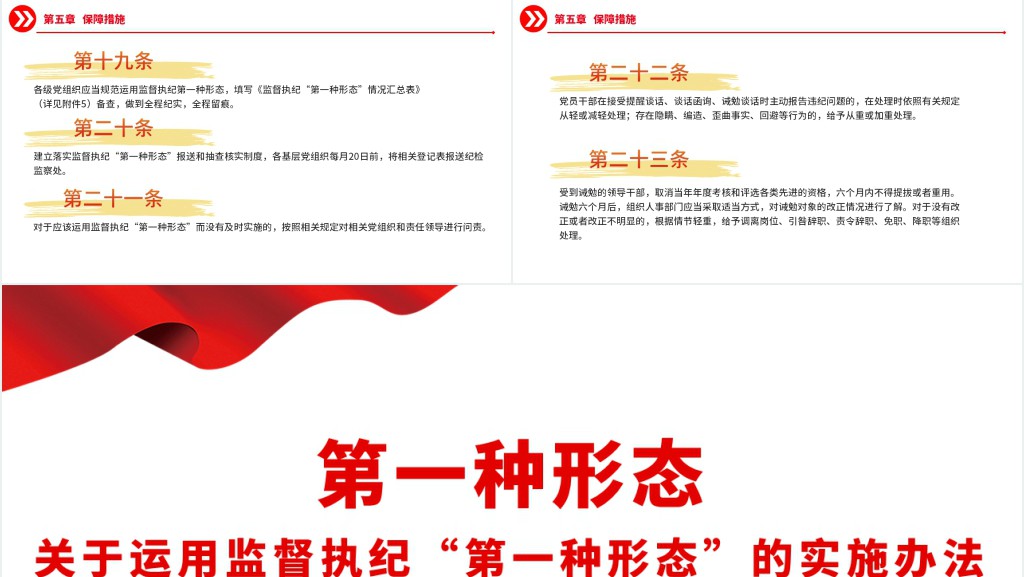 关于运用监督执纪“第一种形态”的实施办法专题PPT党课 关于运用监督执纪“第一种形态”的实施办法专题PPT党课