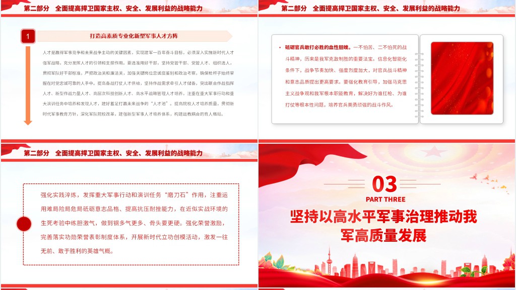 深入学习贯彻习近平强军思想全力以赴推进实现建军一百年奋斗目标PPT党课 深入学习贯彻习近平强军思想全力以赴推进实现建军一百年奋斗目标PPT党课