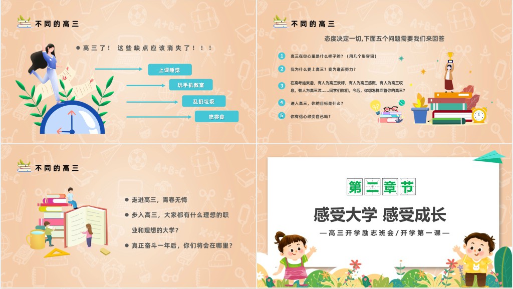 走进高三 青春无悔班会PPT课件