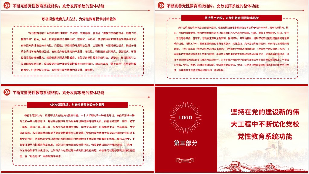 不断完善党校党性教育的结构与功能PPT党课 不断完善党校党性教育的结构与功能PPT党课