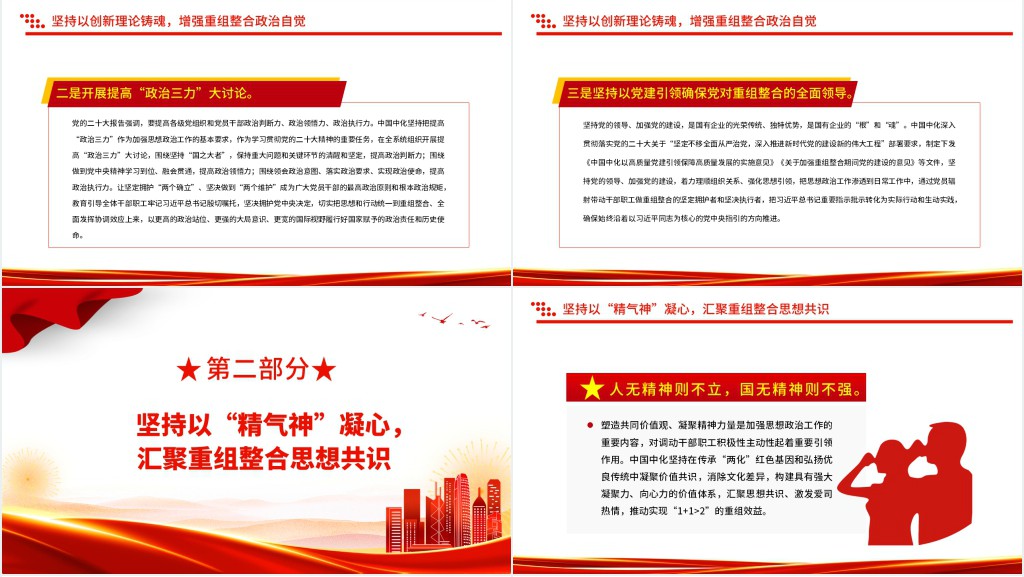 思政工作推动“两化”重组平稳有序深度融合PPT党课 思政工作推动“两化”重组平稳有序深度融合PPT党课