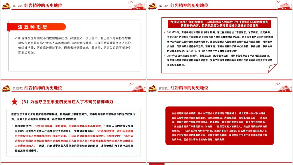 弘扬红医精神的特征内涵与时代价值医疗系统PPT党课 弘扬红医精神的特征内涵与时代价值医疗系统PPT党课