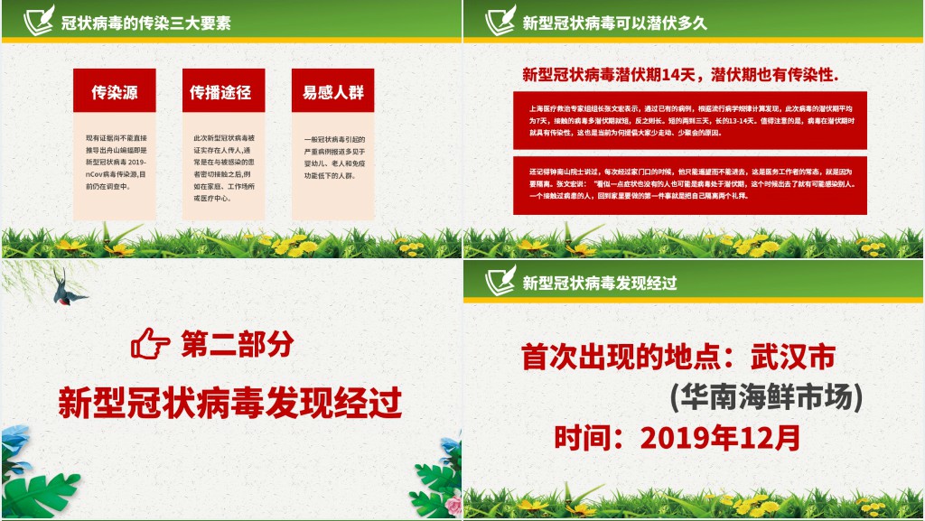 新型冠状病毒肺炎预防知识PPT模板