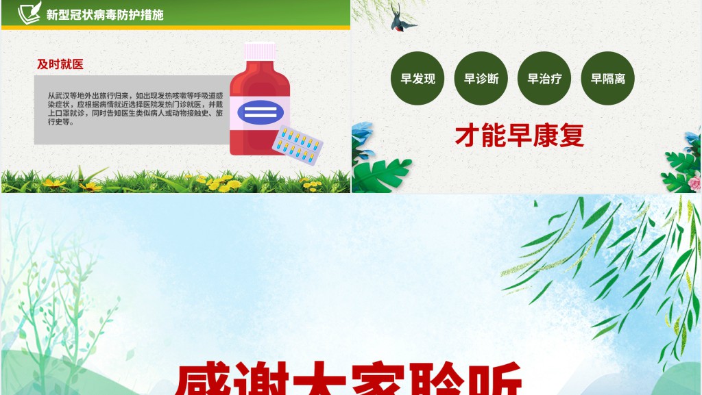 新型冠状病毒肺炎预防知识PPT模板