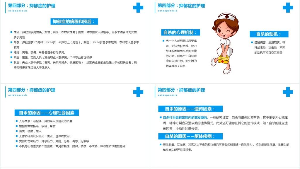抑郁症PPT创意简约医疗风关爱生命健康医学PPT模板