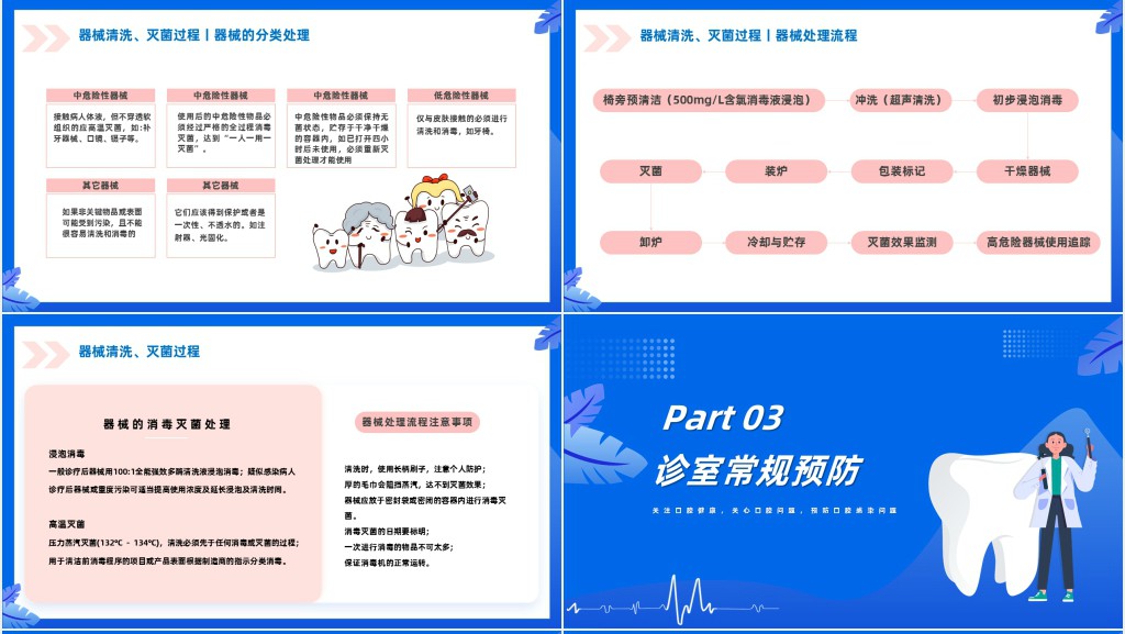 口腔科院感预防与控制措施PPT模板 口腔科院感预防与控制措施PPT模板
