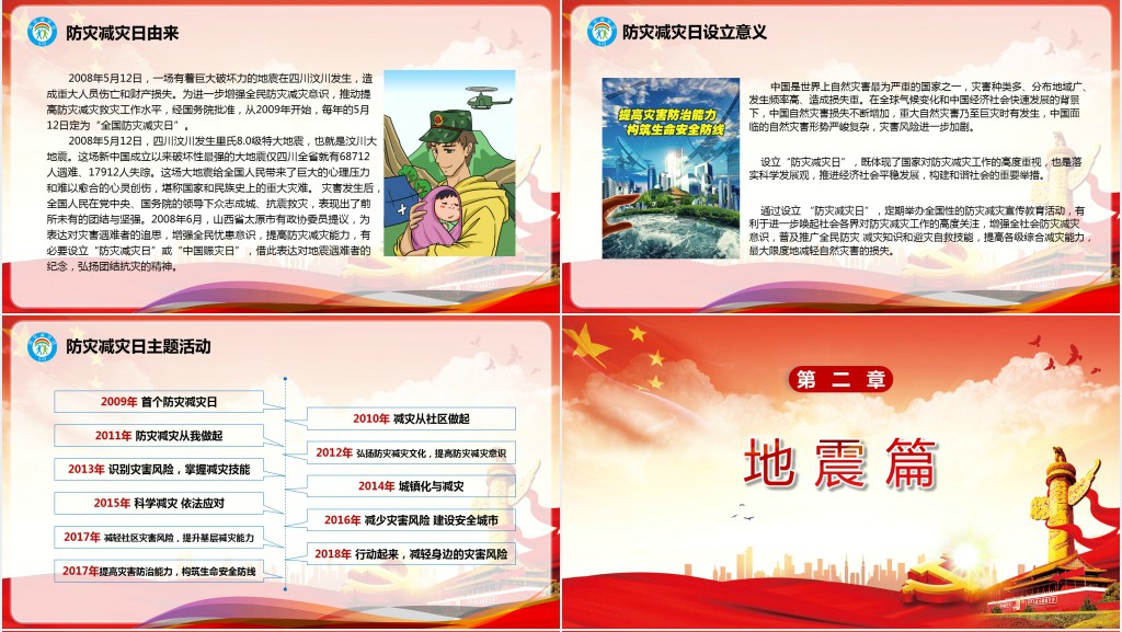 全国防灾减灾日宣传PPT党课