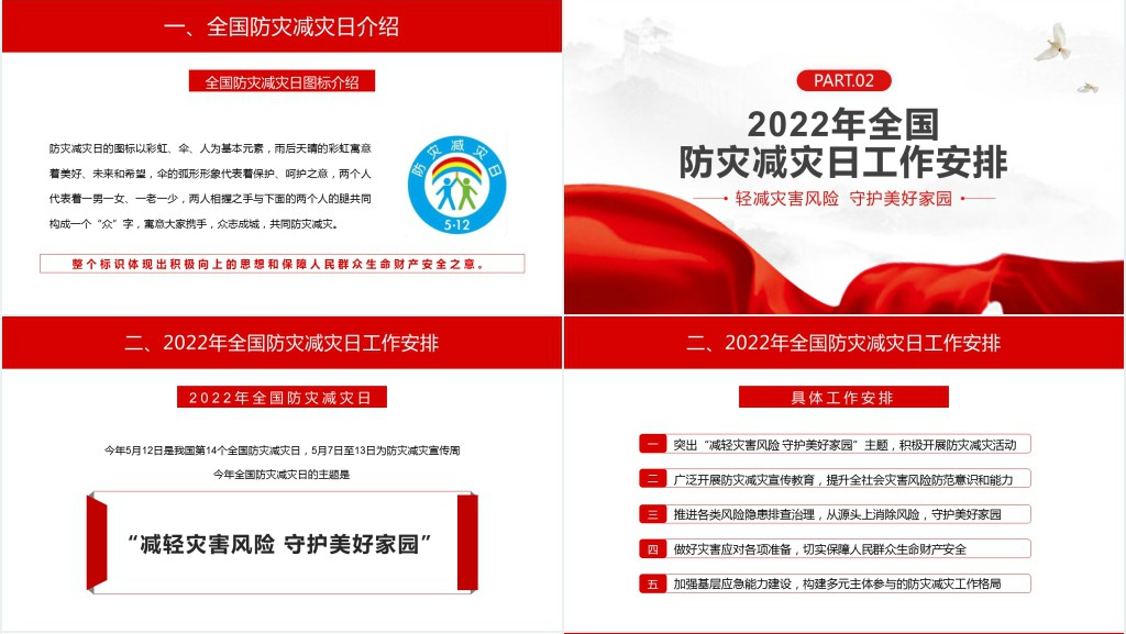减轻灾害风险守护美好家园主题防灾减灾日PPT模板